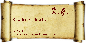 Krajnik Gyula névjegykártya